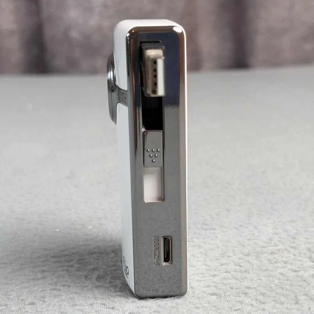 Flip Video Ultra HD Camcorder White Chrome Digital Camera U2120W For Parts
